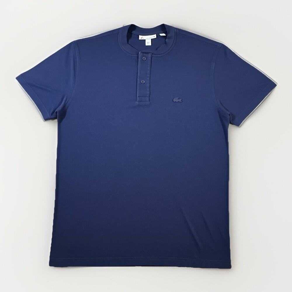 Lacoste Men’s Navy Blue Short Sleeve Shirt Size Large